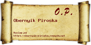 Obernyik Piroska névjegykártya