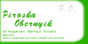 piroska obernyik business card